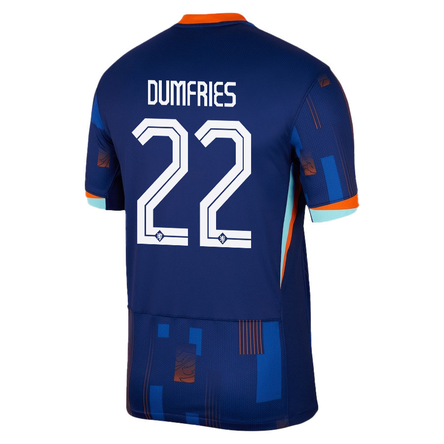 Denzel Dumfries 22 Netherlands National Team 2024/25 Away Men Jersey - Navy