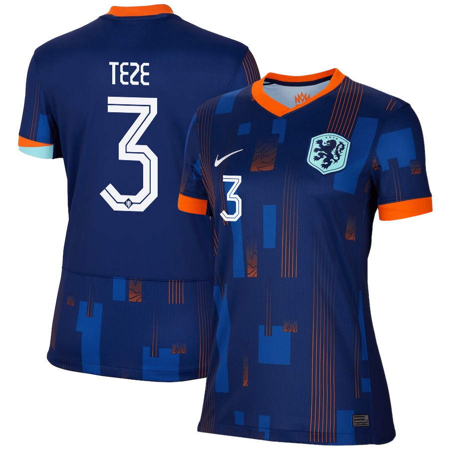 Jordan Teze 3 Netherlands National Team 2024/25 Away WOMEN Jersey - Navy