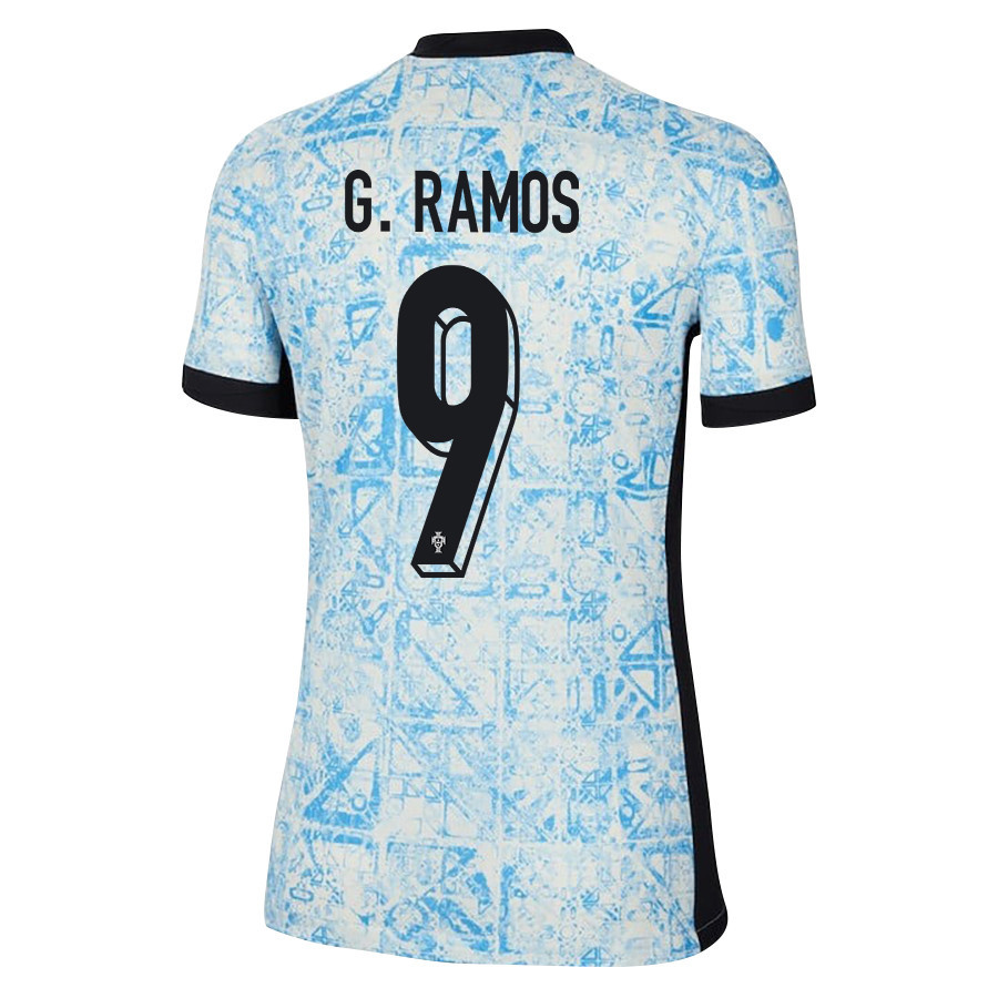 Gonçalo Ramos 9 Portugal National Team 2024/25 Away WOMEN Jersey - Cream/Blue