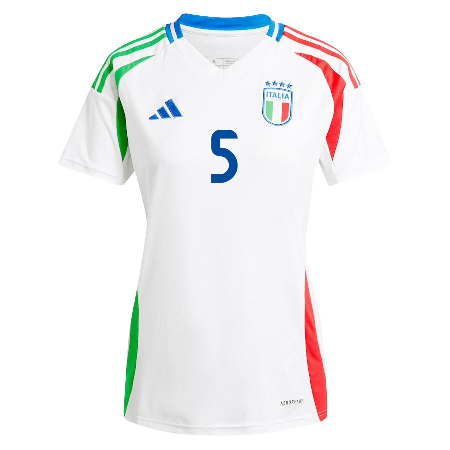 Riccardo Calafiori 5 Italy National Team 2024/25 Away Women Jersey - White
