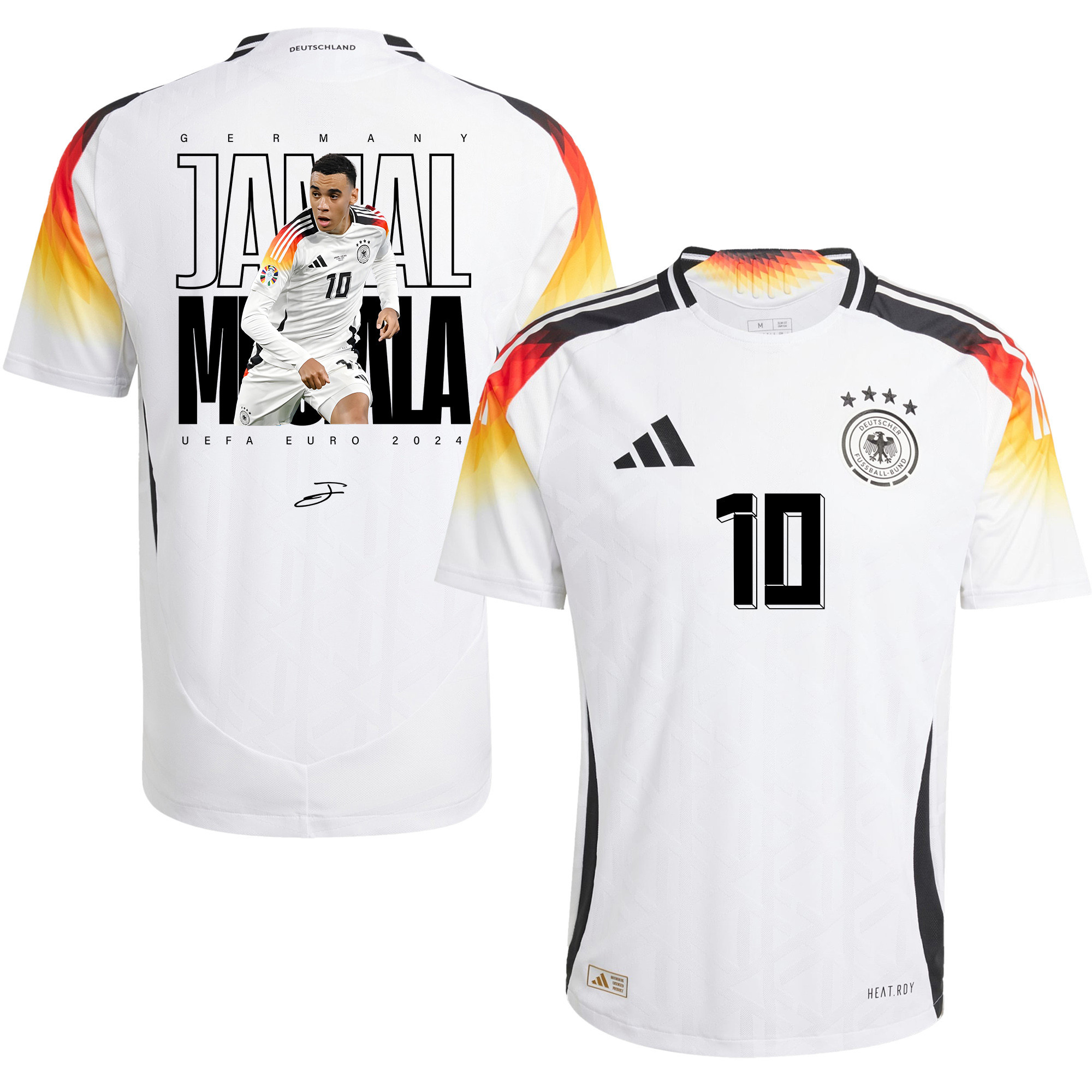 Jamal Musiala 10 Signed Germany National Team 2024 Young Talent Home Men Jersey - White
