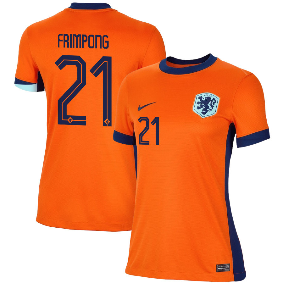 Jeremie Frimpong 21 Netherlands National Team 2024/25 Home WOMEN Jersey - Orange