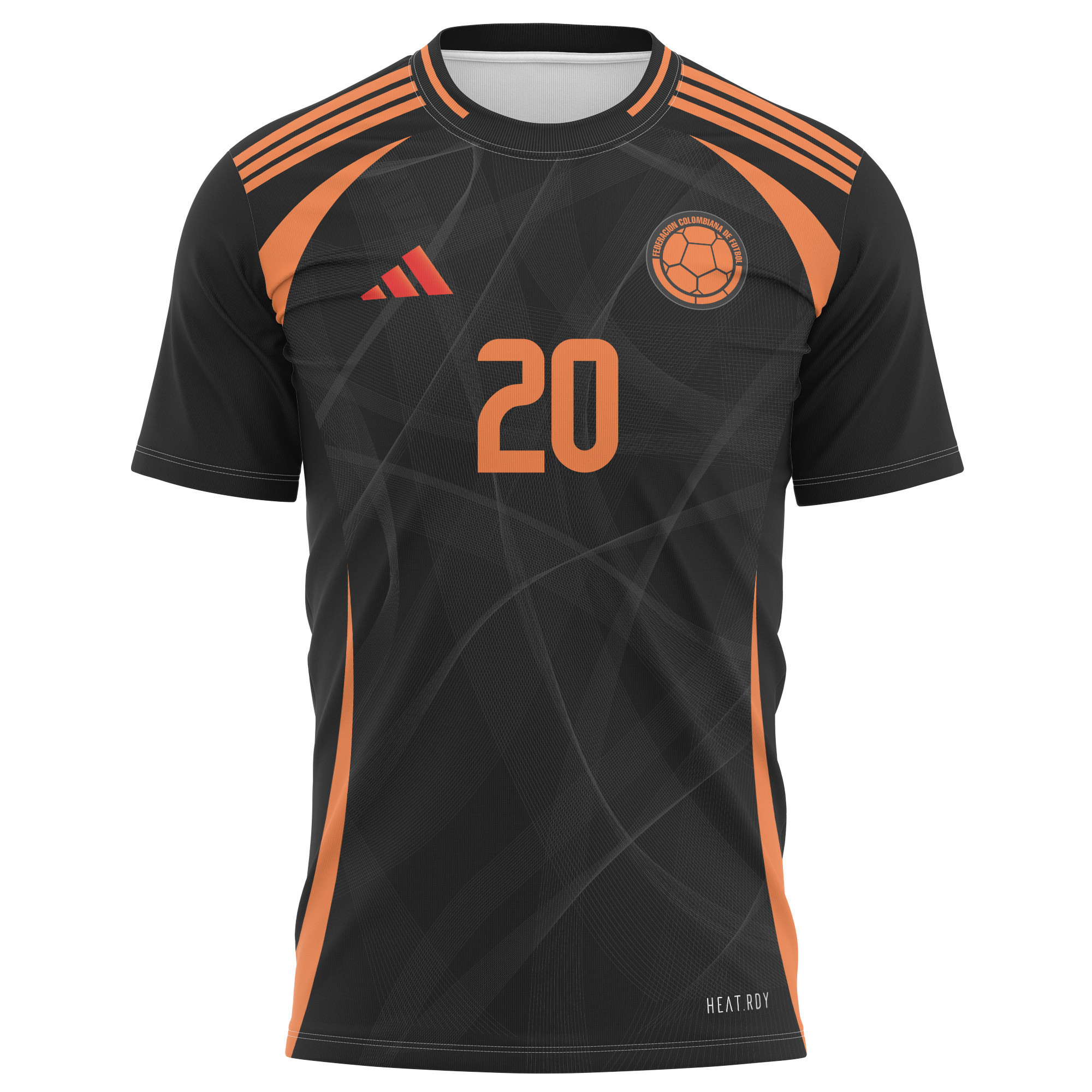 Juan Quintero 20 Colombia National Team 2024 Away Kits AOP T-shirt - Black