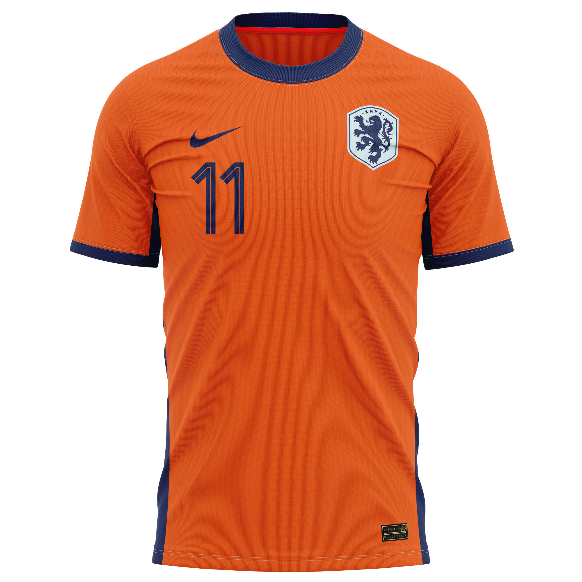 Steven Berghuis 11 Netherlands National Team 2024 Home Kits AOP T-shirt - Orange