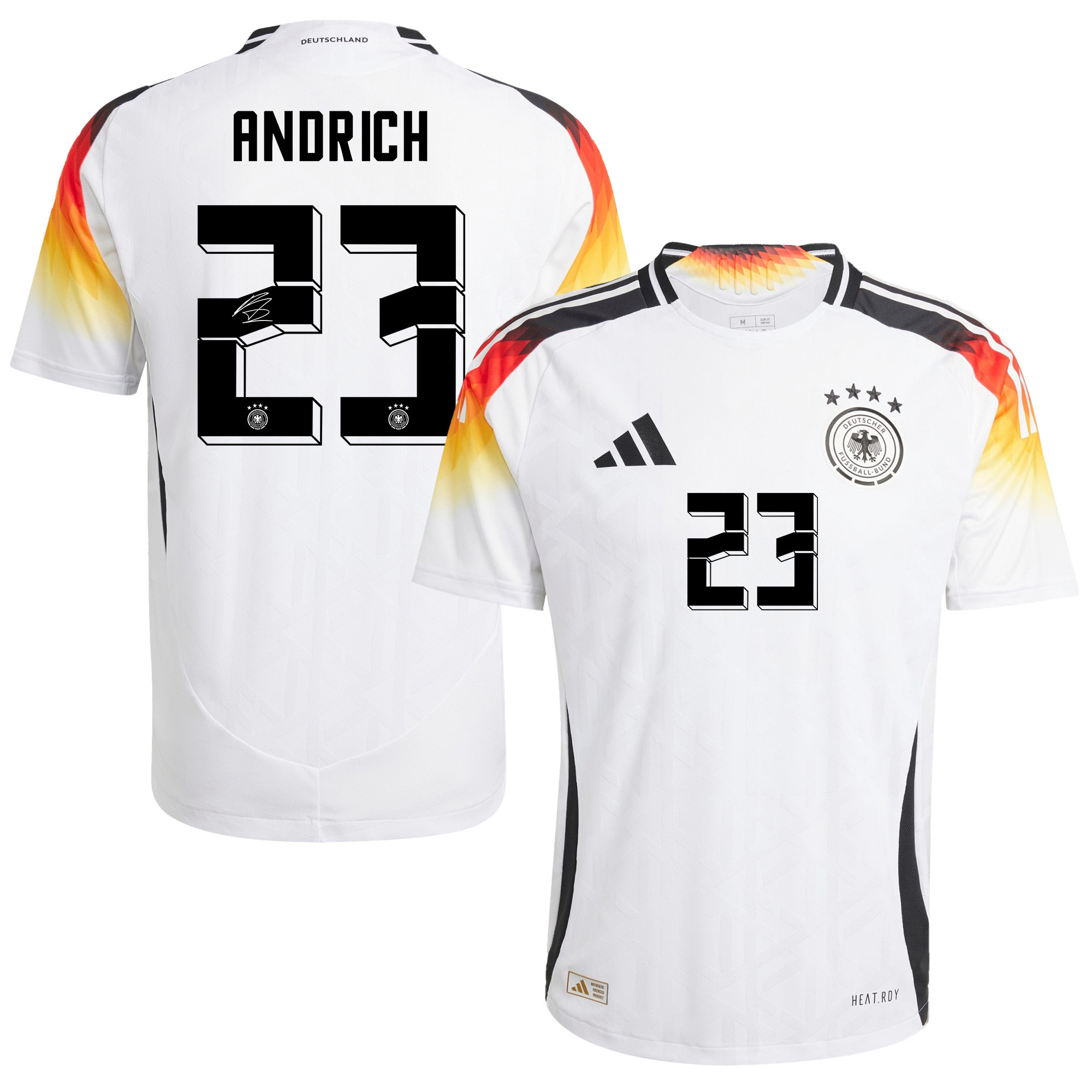 Robert Andrich 23 Signed Germany National Team 2024/25 Home Jersey Autographed - Men