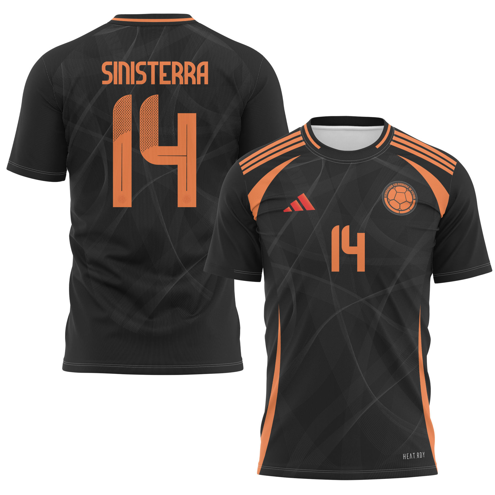 Luis Sinisterra 14 Colombia National Team 2024 Away Kits AOP T-shirt - Black