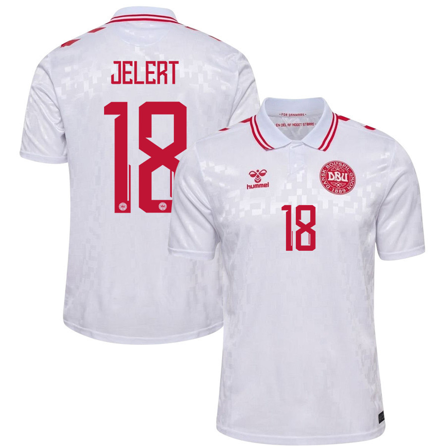 Elias Jelert 18 Denmark National Team 2024/25 Away Men Jersey - White