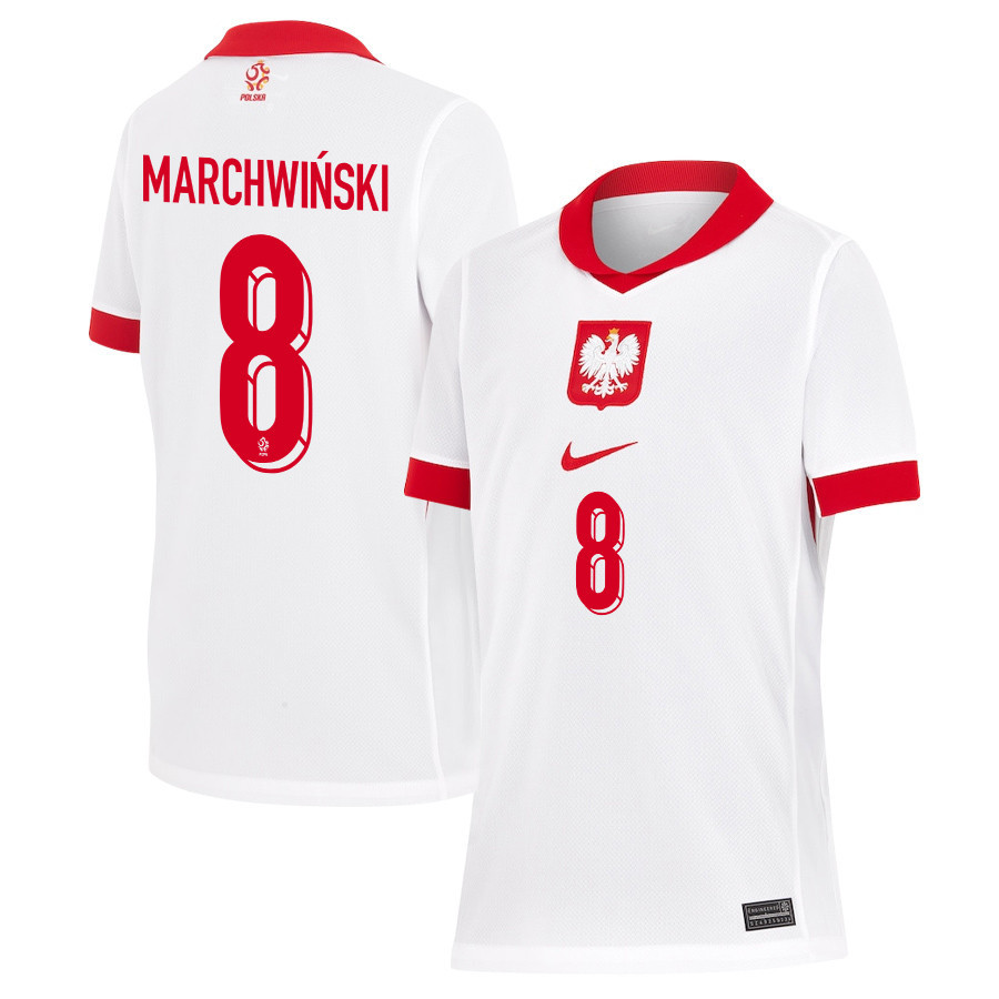 Filip Marchwiński 8 Poland National Team 2024/25 Home YOUTH Jersey - White
