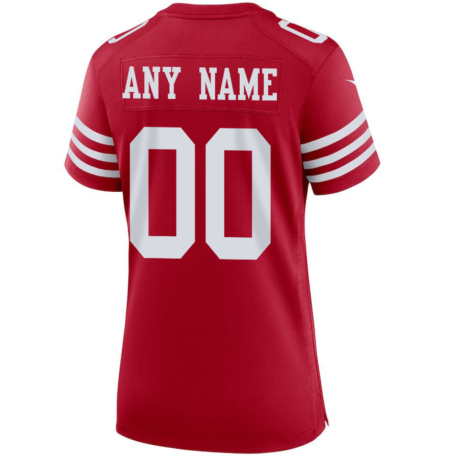 San Francisco 49ers Super Bowl LVIII Patch Game Women Custom Jersey - Scarlet
