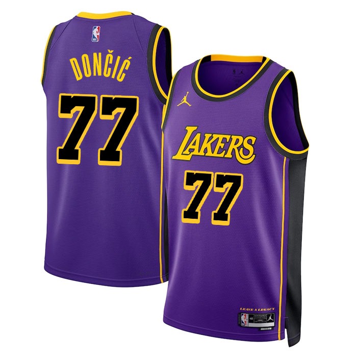 Men Los Angeles Lakers #77 Luka Dončić Basketball Jersey-3