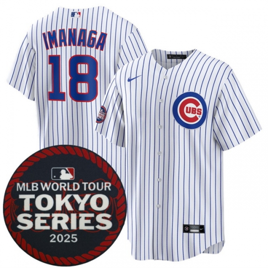 Chicago Cubs 18 Sh u014Dta Imanaga White 2025 World Tour Tokyo Series Home Stitched Baseball Jersey