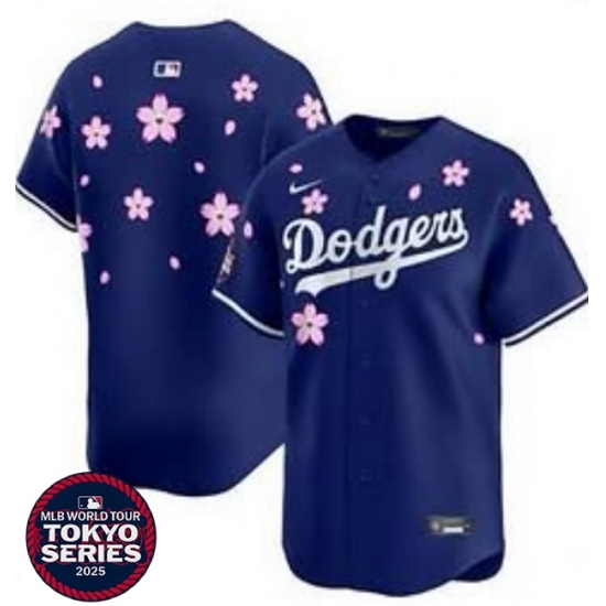Los Angeles Dodgers Blue 2025 Tokyo Series Limited Stitched Custom Baseball Jersey