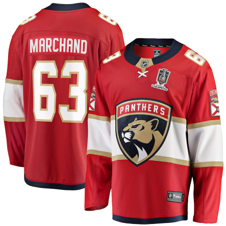 Florida Panthers Brad Marchand Fanatics Red 2025 Stanley Cup Champions Breakaway Jersey