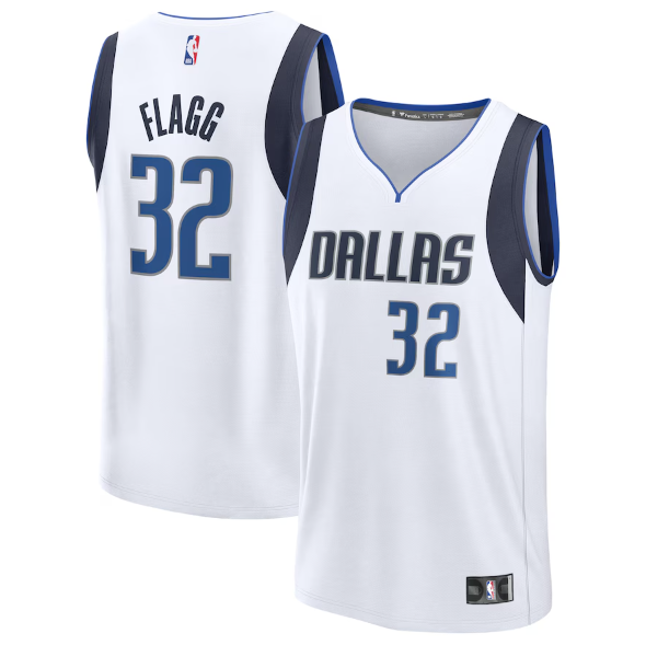 Dallas Mavericks Cooper Flagg Fanatics White 2025 Draft First Round Pick Fast Break Replica Jersey - Association Edition