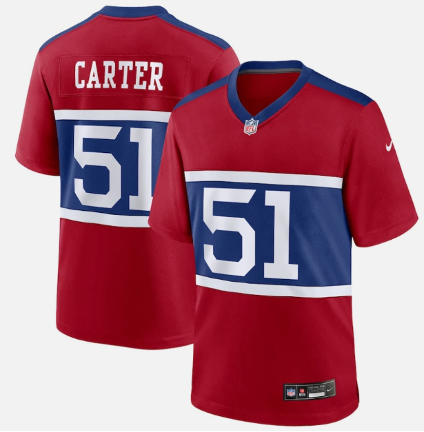 Men's Youth Women's New York Giants Abdul Carter Red 2025 Draft First Round Pick Game Jersey