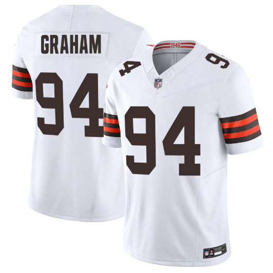 Men's Youth Women's Cleveland Browns Mason Graham White 2025 Draft First Round Pick Game Jersey