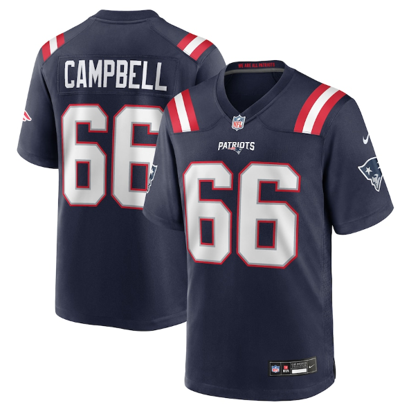 Men's Youth Women's New England Patriots Will Campbell Navy 2025 Draft First Round Pick Game Jersey