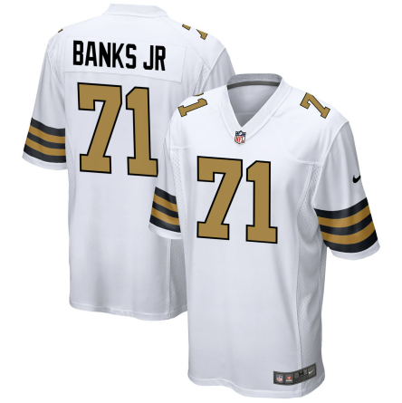 Men's Youth Women's New Orleans Saints Kelvin Banks Jr. White 2025 Draft First Round Pick Game Jersey
