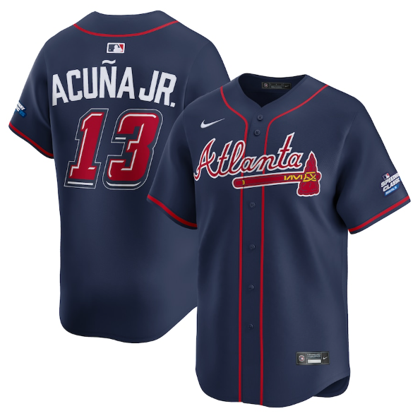 Atlanta Braves Ronald Acuna Jr. Navy 2025 MLB Speedway Classic Alternate Limited Player Jersey