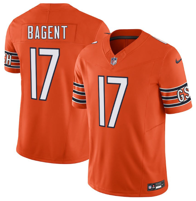 Chicago Bears #17 Tyson Bagent Orange Limited Stitched Jersey