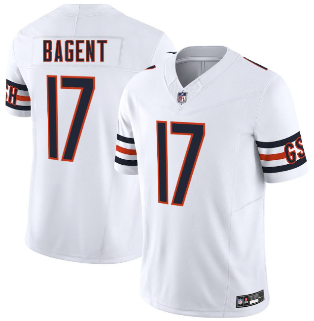 Chicago Bears #17 Tyson Bagent White Limited Stitched Jersey