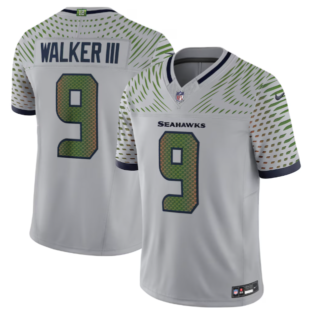 Seattle Seahawks Kenneth Walker III Wolf Gray 2025 Rivalries Collection Limited Jersey