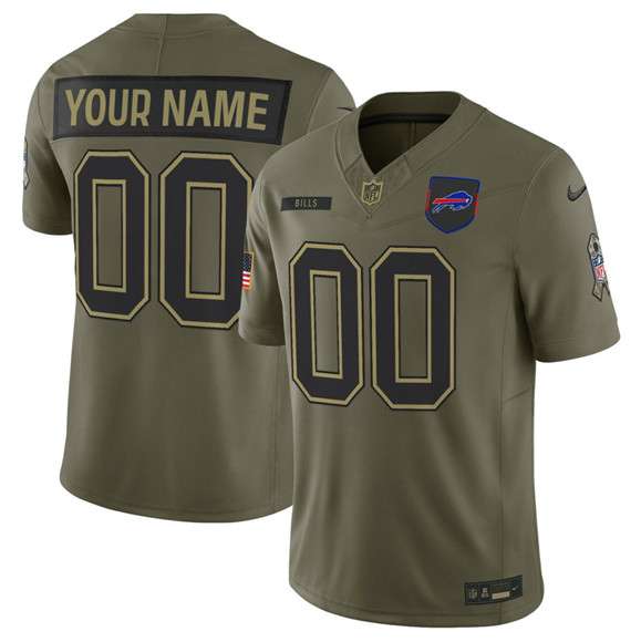 Buffalo Bills Active Player Custom Olive 2025 Salute to Service Limited Football Stitched Jersey