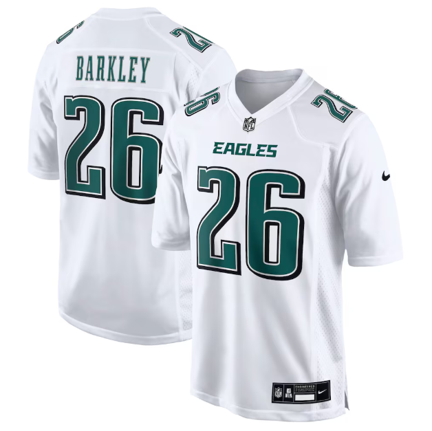 Philadelphia Eagles Saquon Barkley Tundra White Fashion Jersey