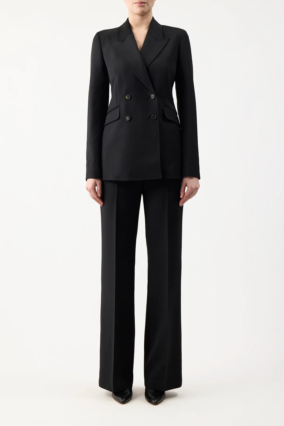 Vesta Flare Pant in Black Sportswear Wool