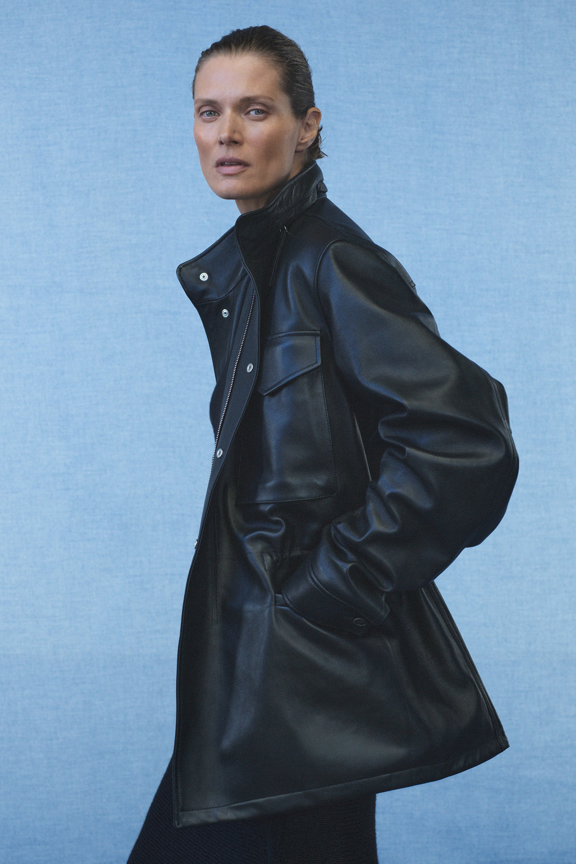 Darwin M65 Jacket in Black Nappa Leather