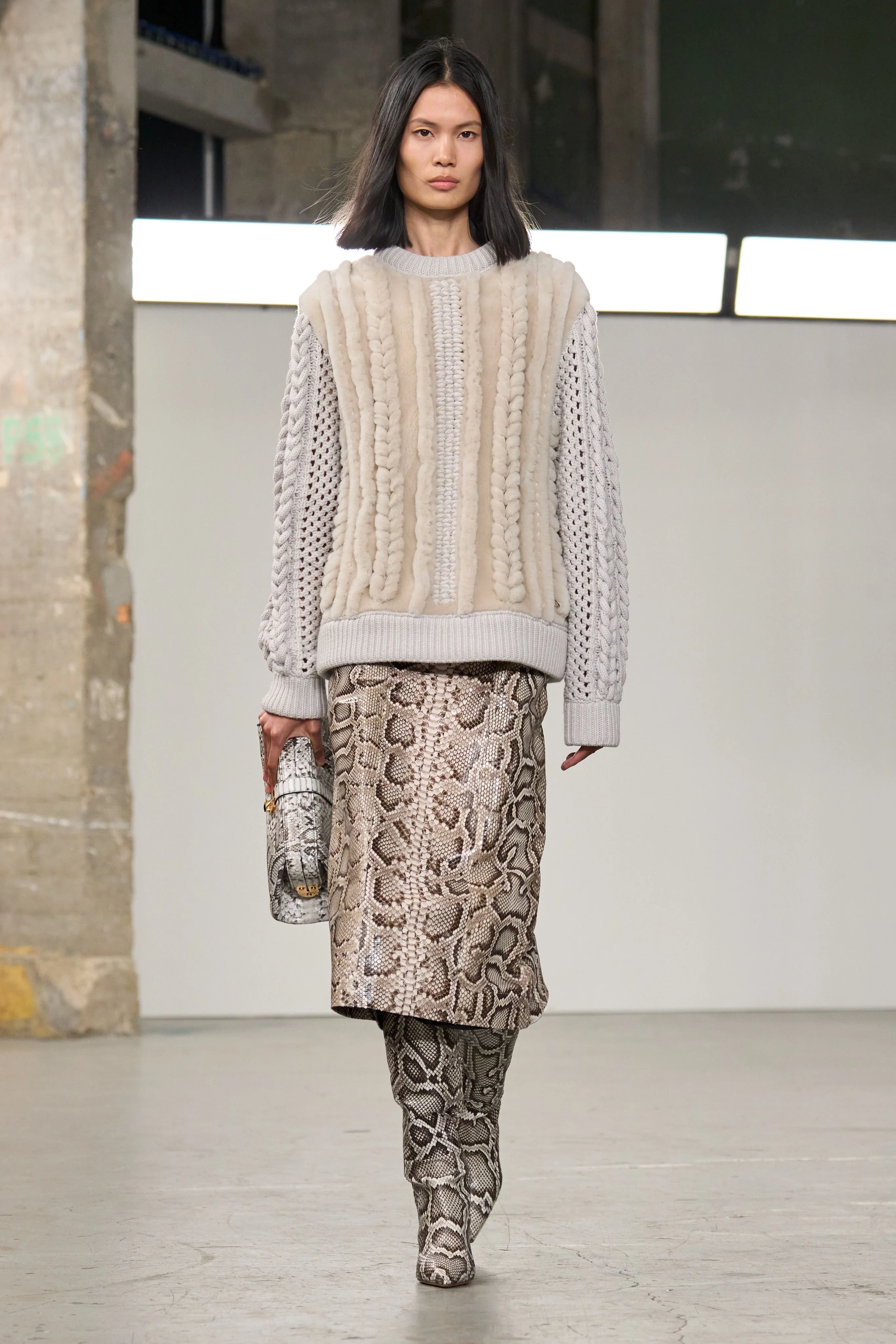 Manuela Midi Skirt in Greyscale Inversa™ Snakeskin