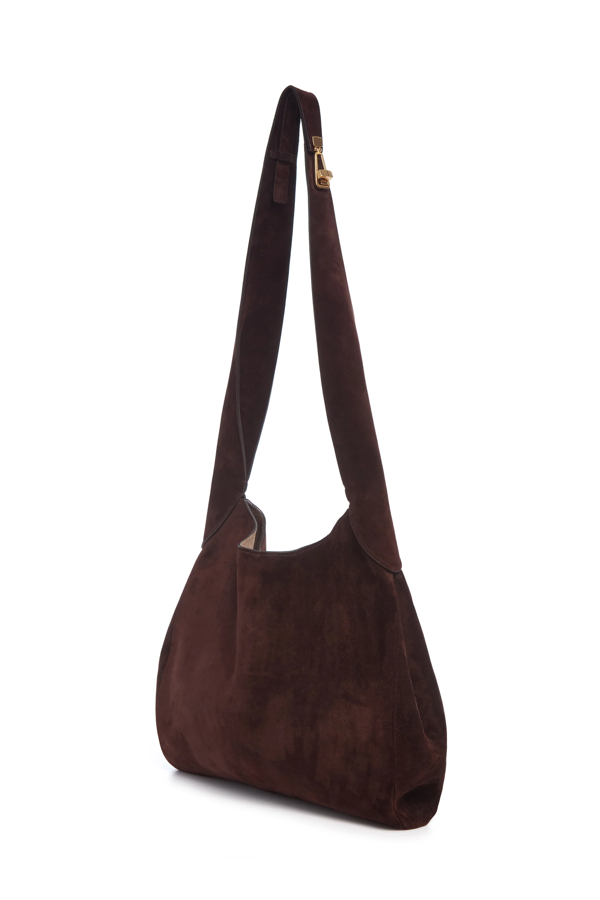 Small Hobo Bag in Dark Brown Suede