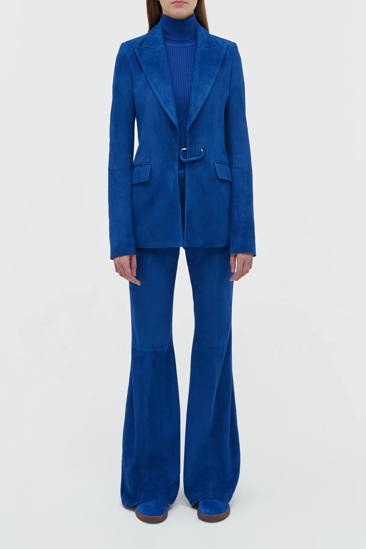 Rhein Flare Pant in Cobalt Suede