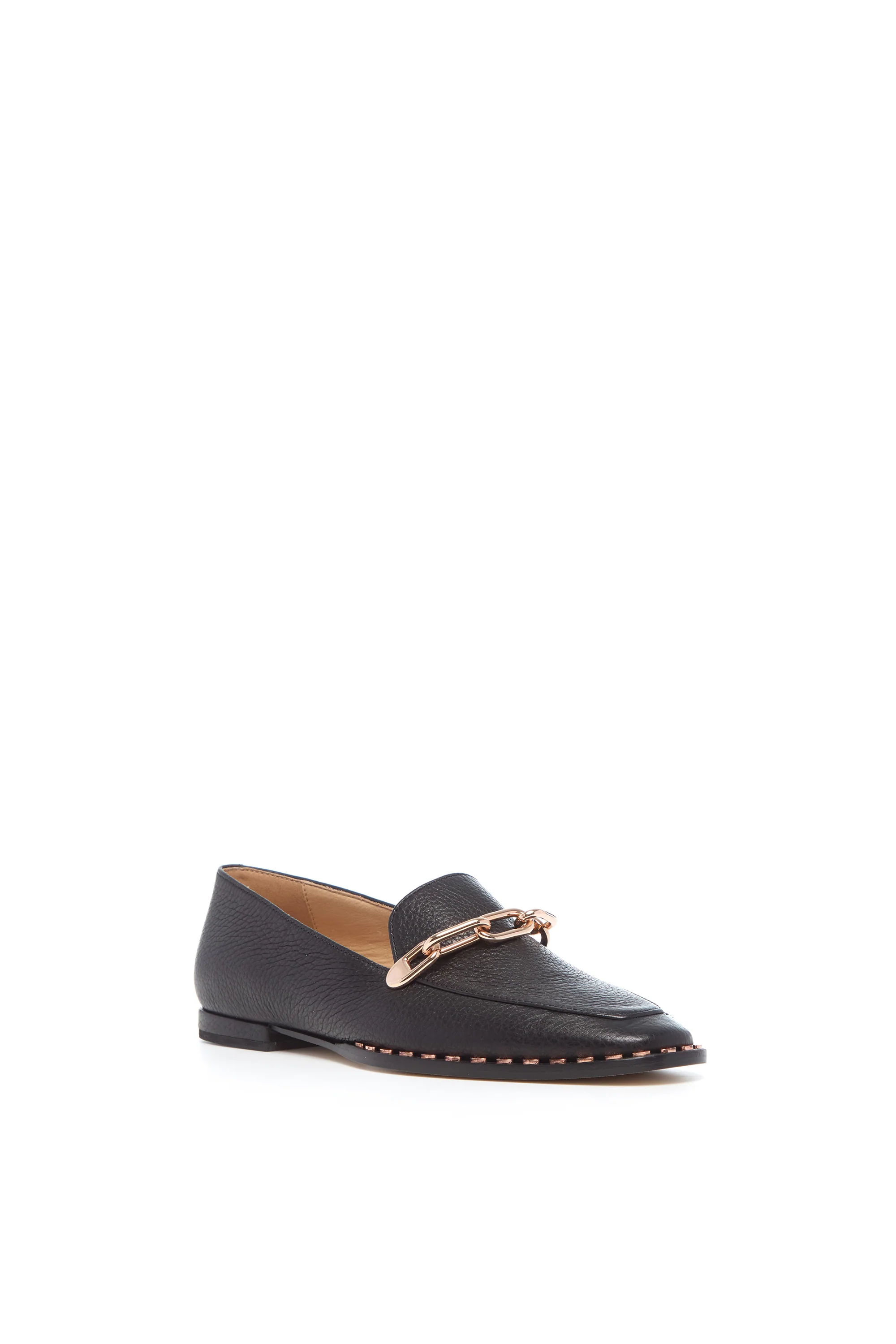 Larisa Loafer in Black Textured Leather