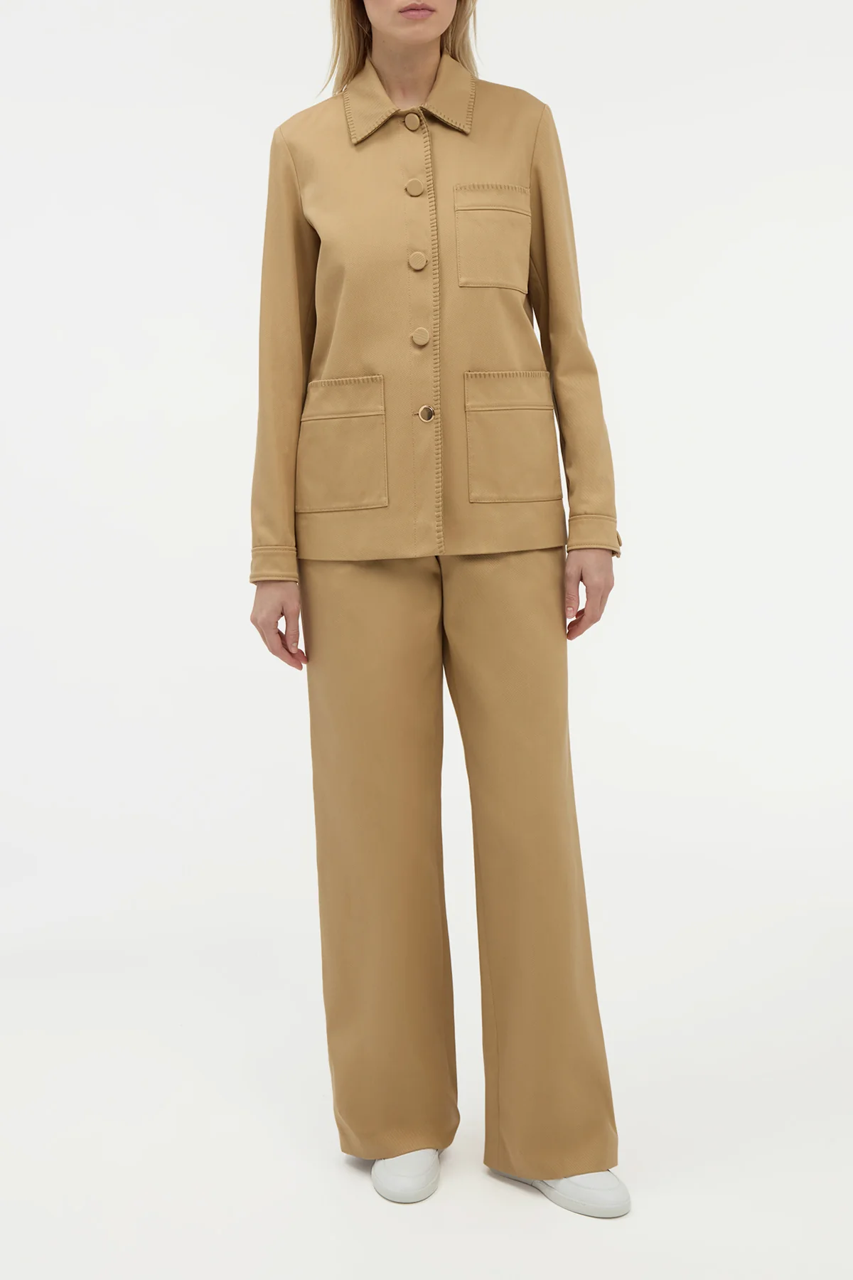 Ulu Chore Jacket in Camel Sea Island Cotton Twill