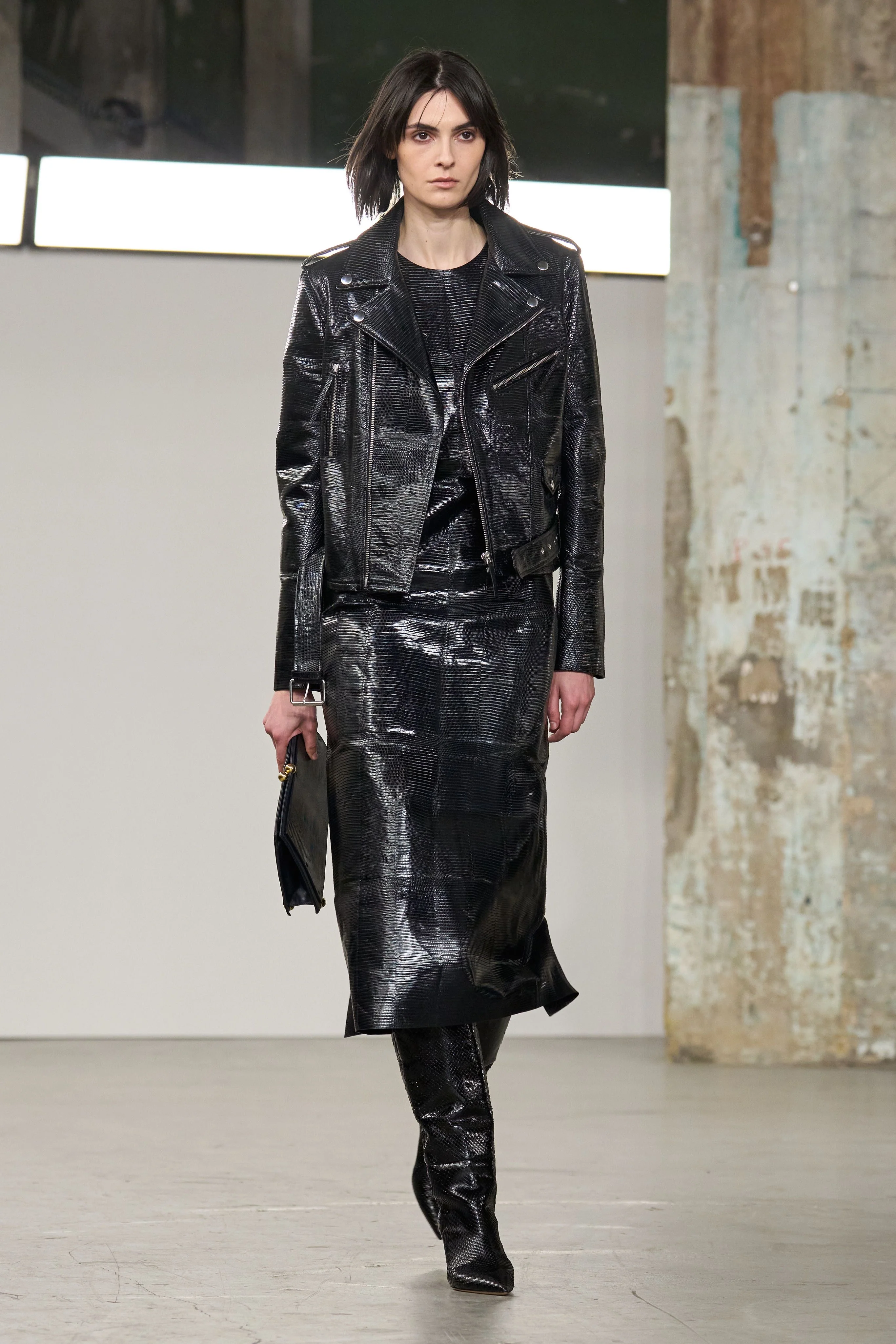 Cinta Dress in Black Lizard