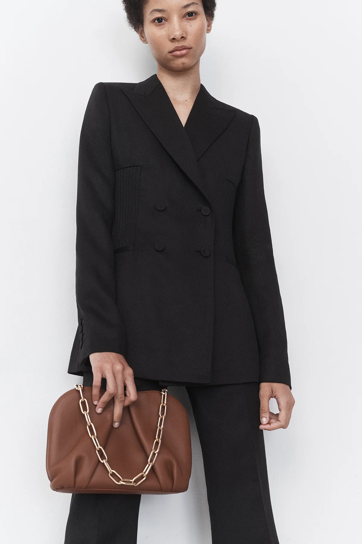 Rhein Flare Pant in Black Textured Linen