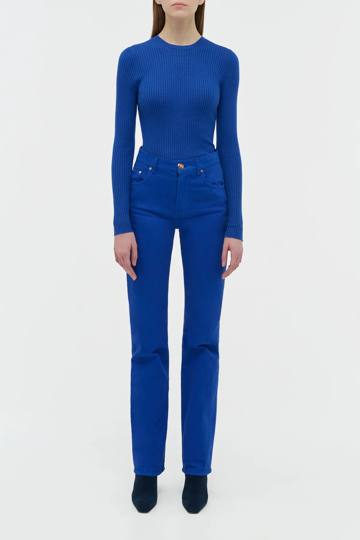 Browning Knit Sweater in Cobalt Cashmere Silk
