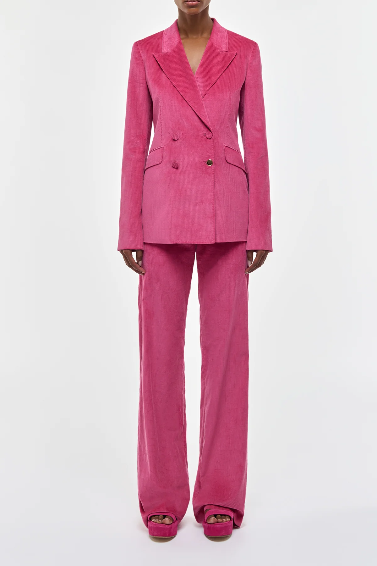 Angela Blazer in Fuchsia Sea Island Cotton Corduroy