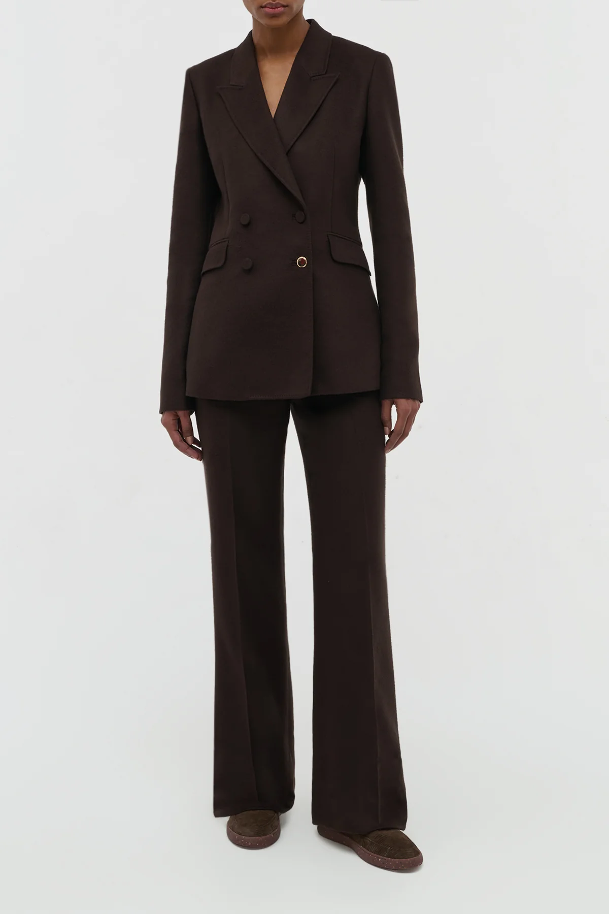 Vesta Pant in Chocolate Winter Silk