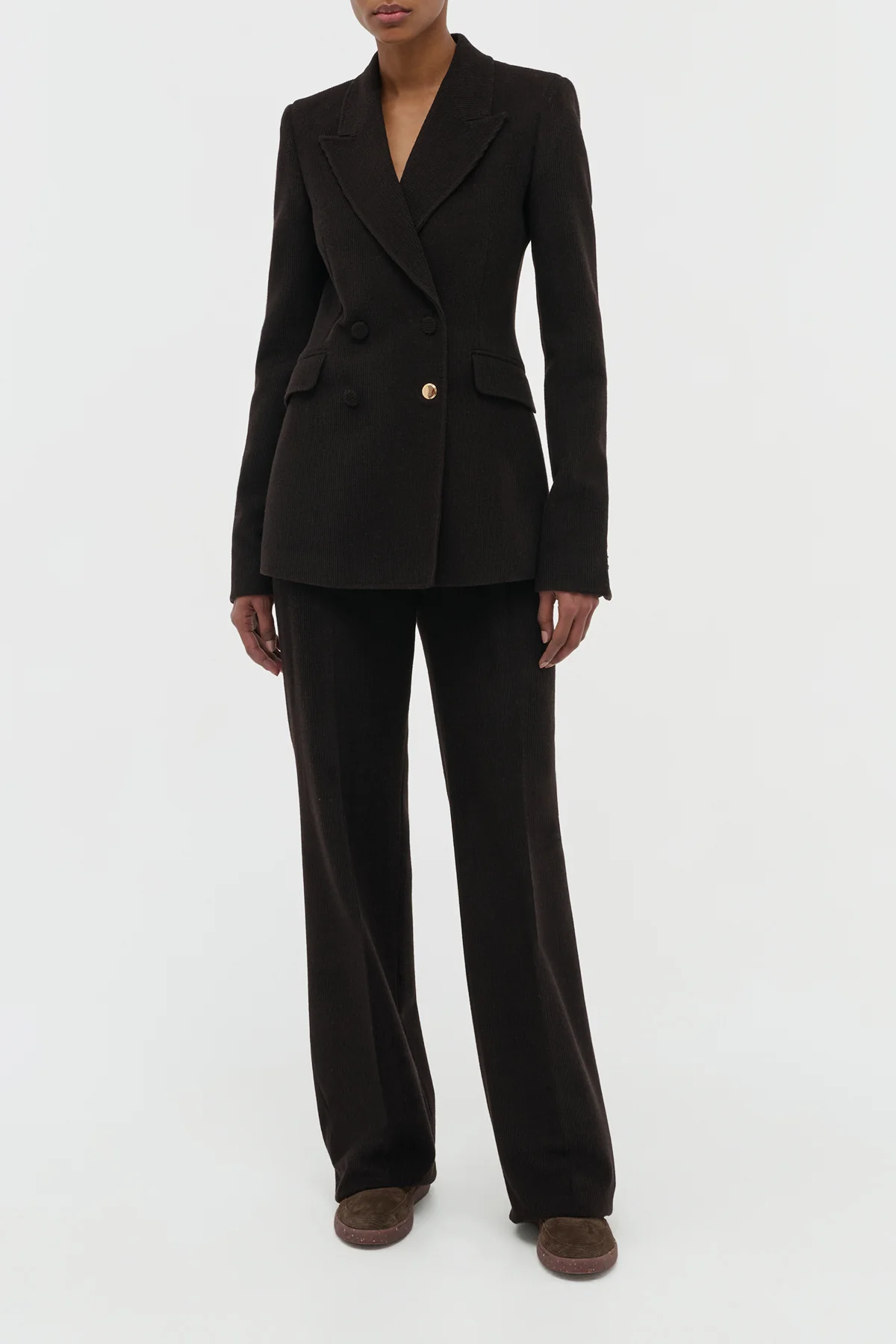 Vesta Flare Pant in Chocolate Fine Cashmere Corduroy