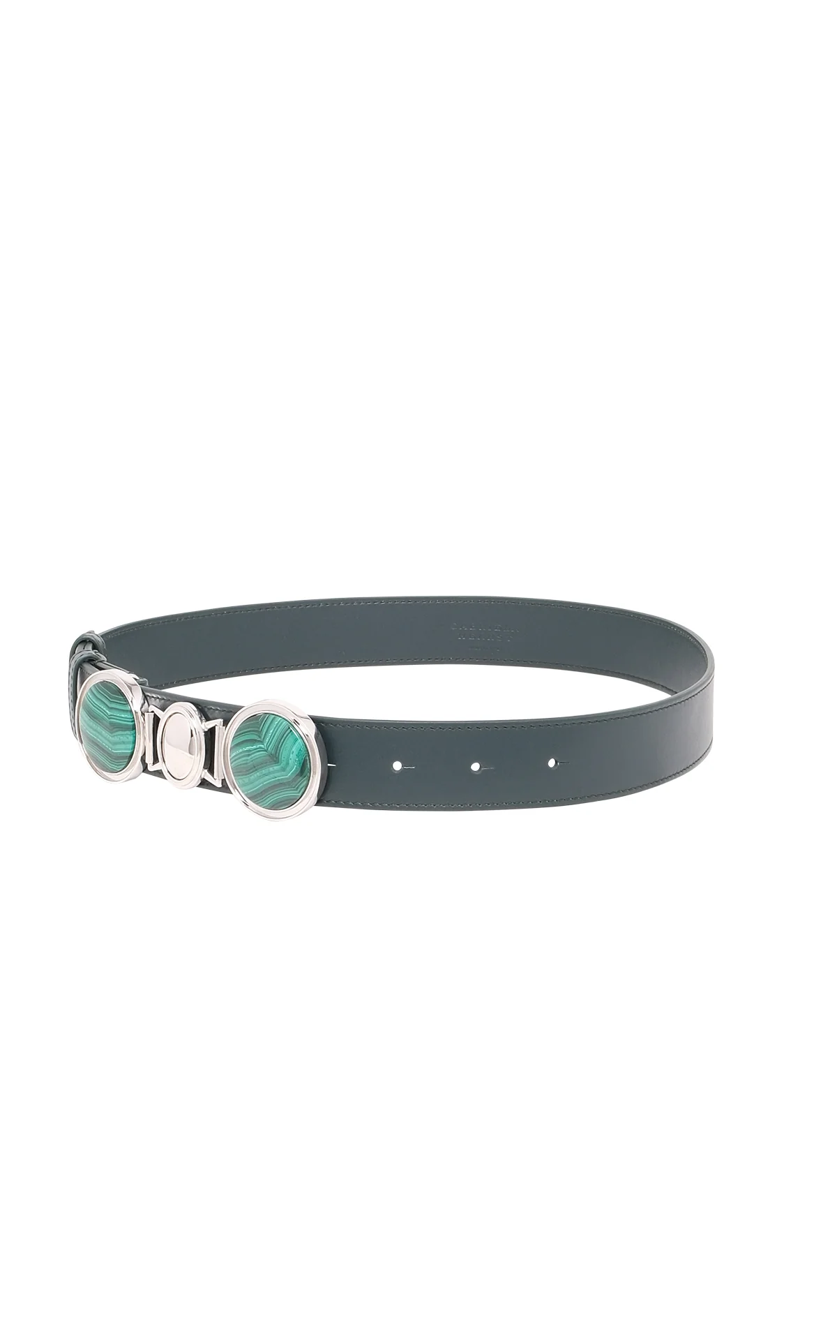 Grange Stone Belt in Bottle Green Leather