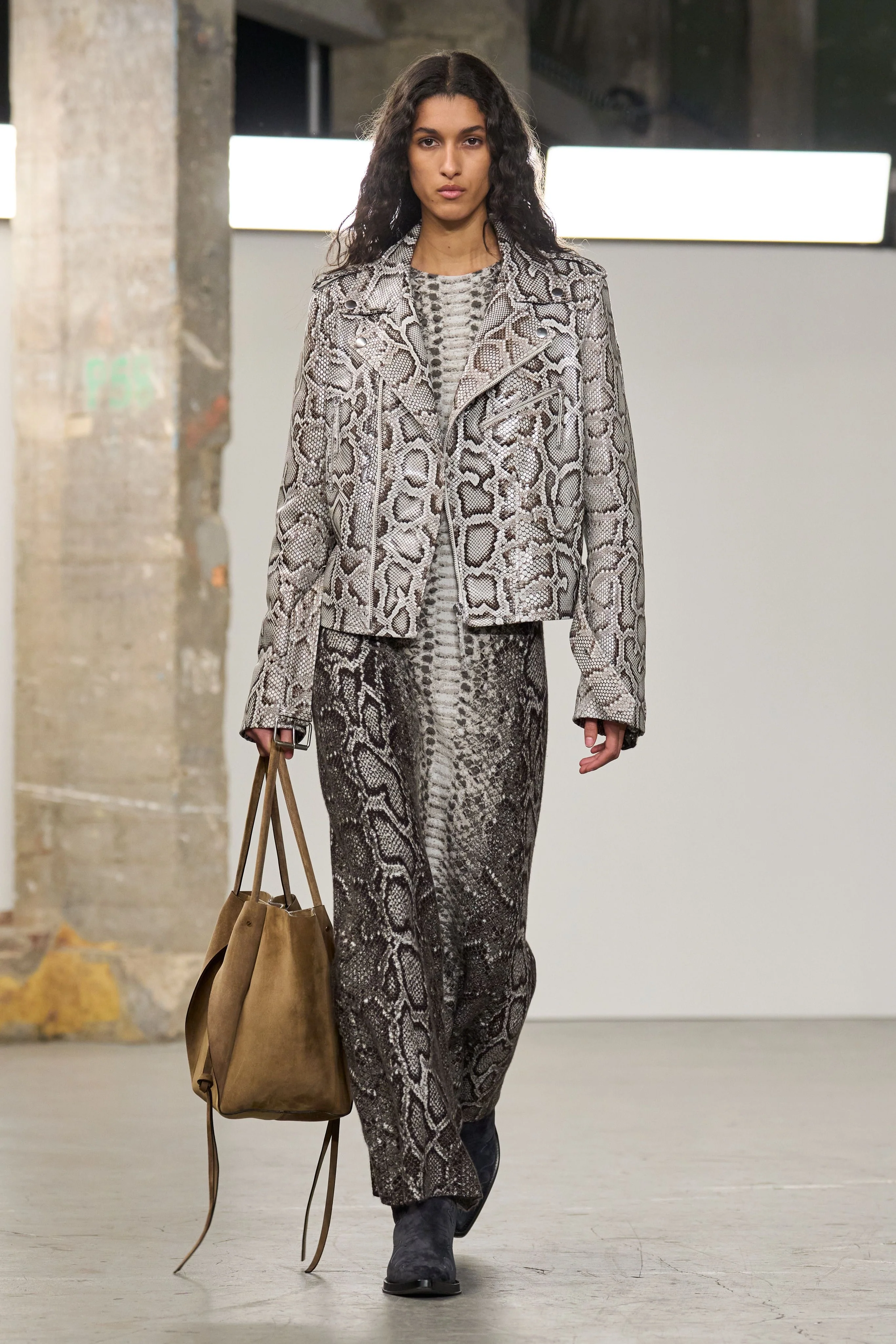 Anton Biker Jacket in Greyscale Inversa™ Snakeskin