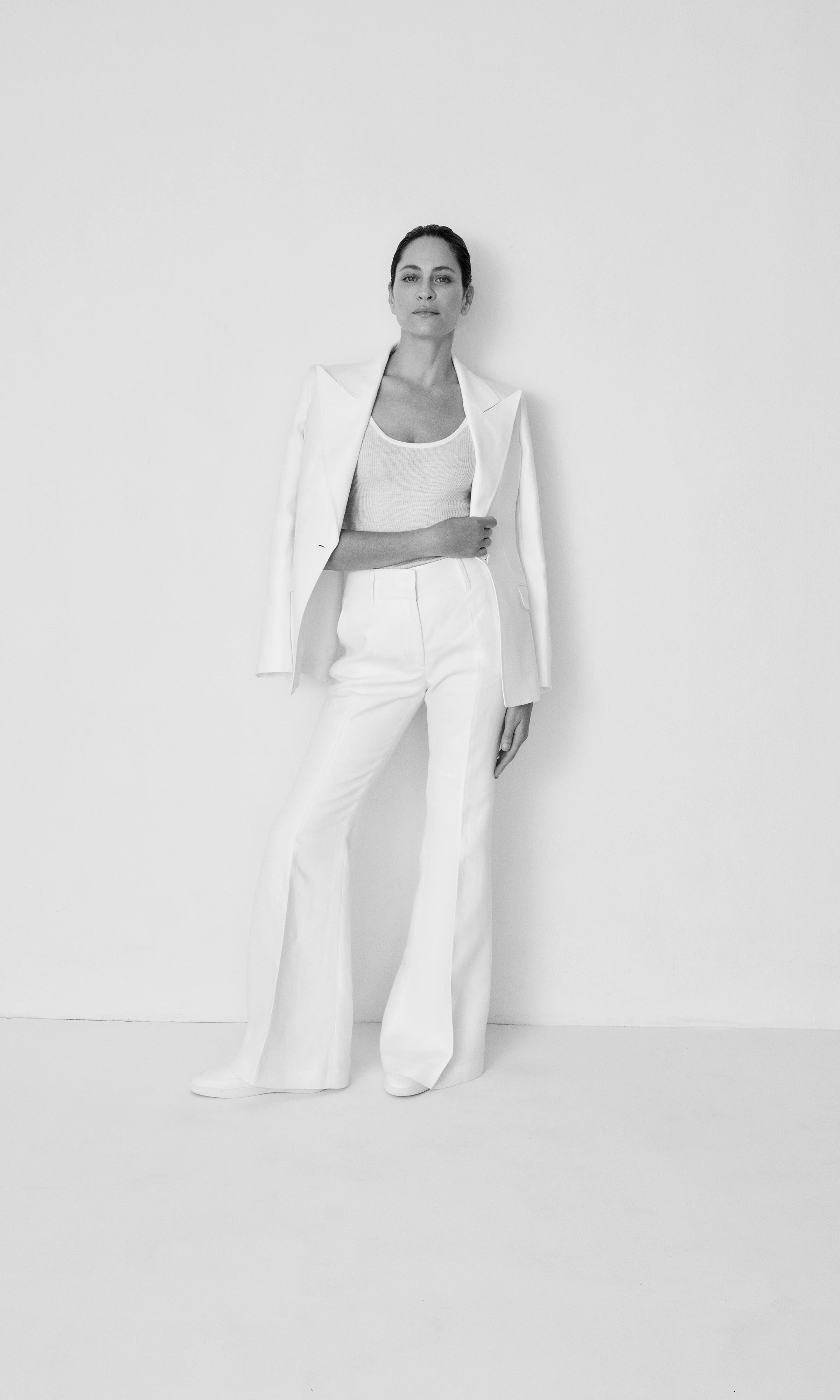 Rhein Flare Pant in Ivory Linen Twill