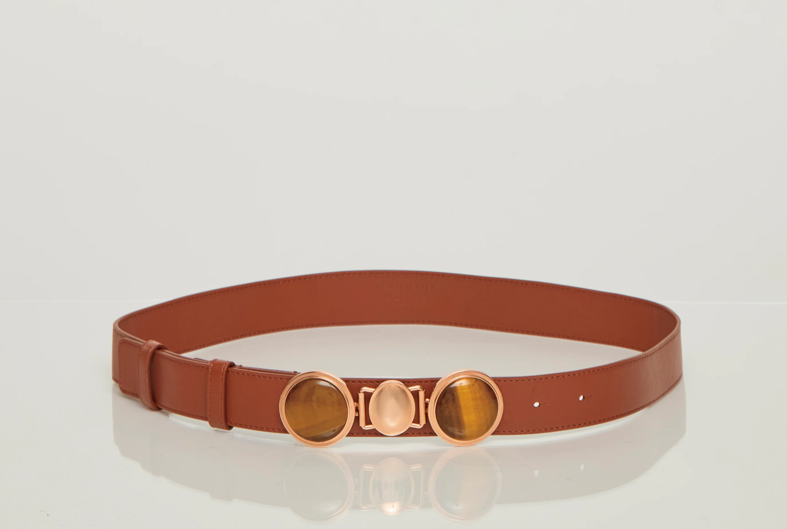 Grange Stone Belt in Cognac Leather