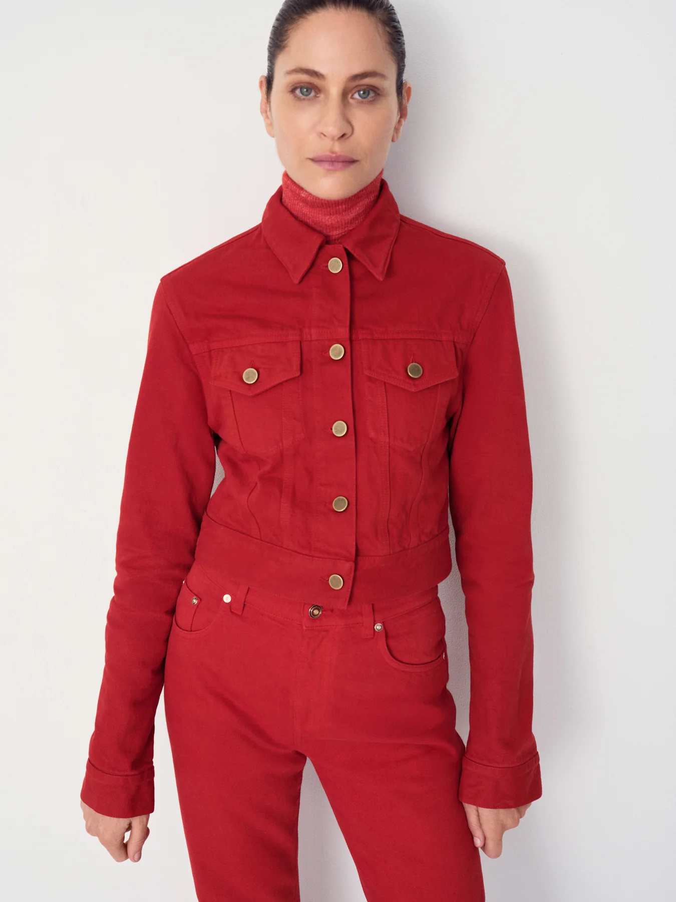 Aldona Knit Turtleneck in Antelope Orange Cashmere Silk with Hemp