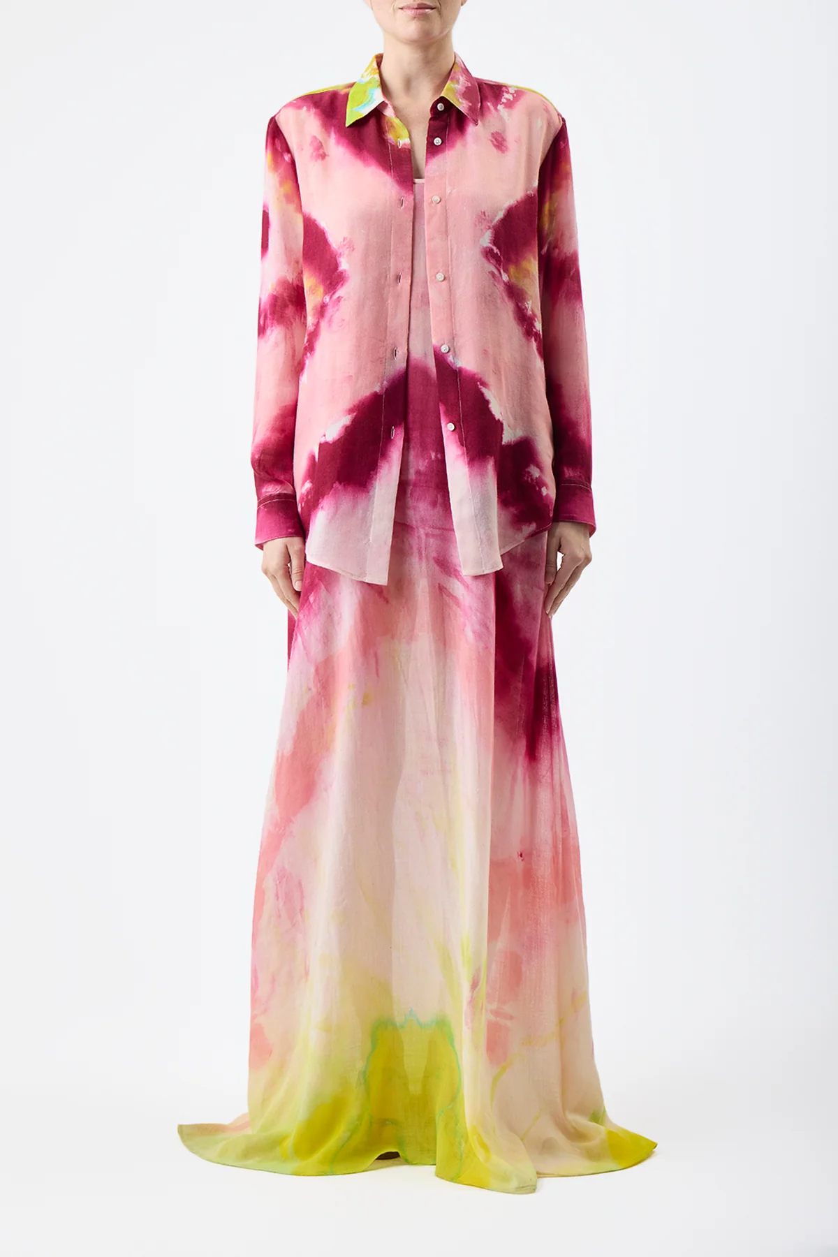 Ferrara Shirt in Multi Tie Dye Cashmere