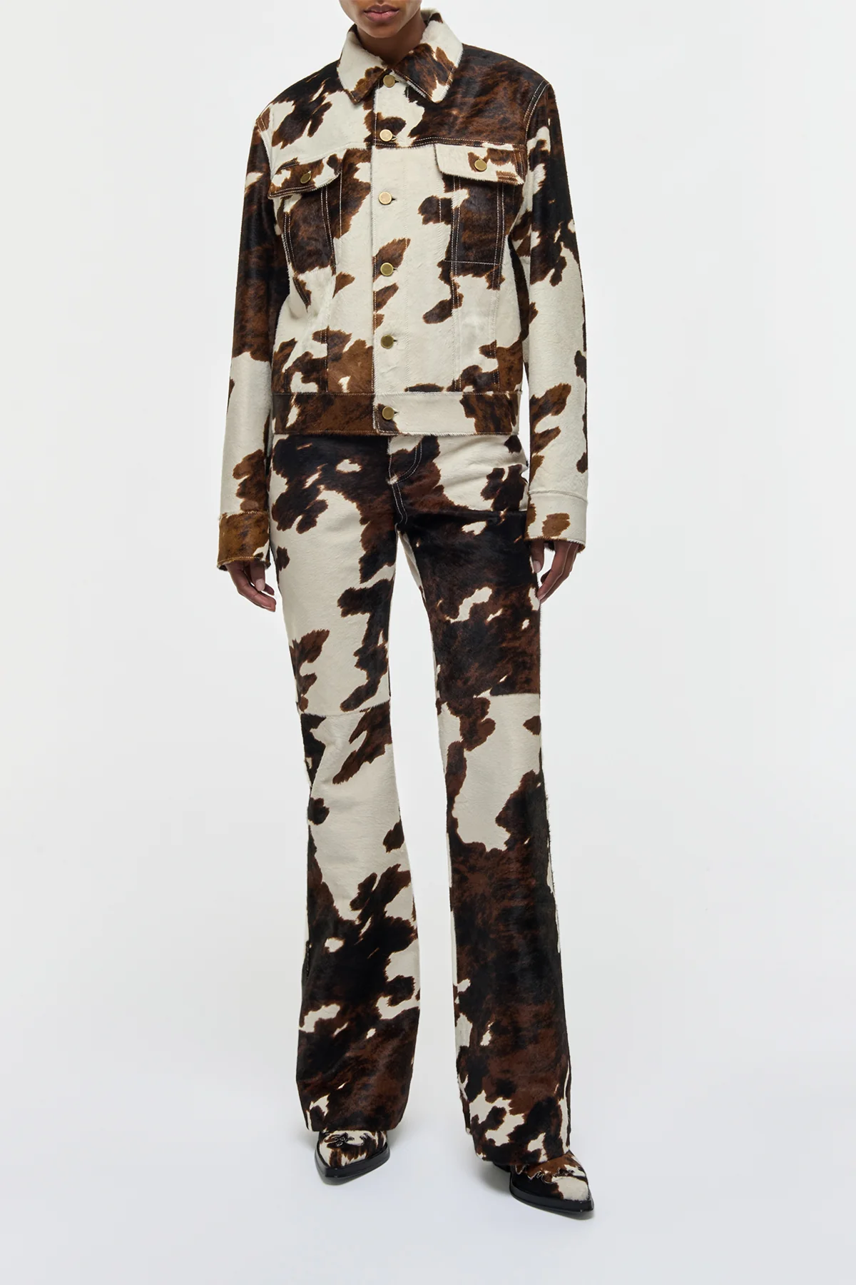 Miran Jacket in Ivory Cognac Multi Pony Hair