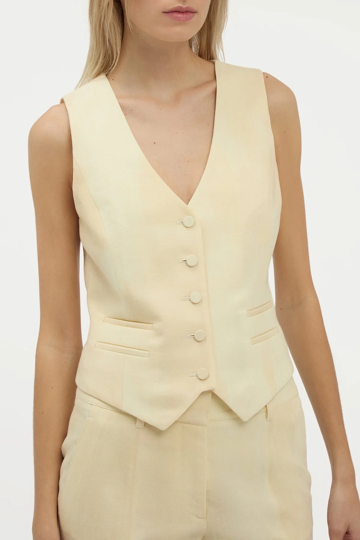 Coleridge Vest in Ivory Virgin Wool