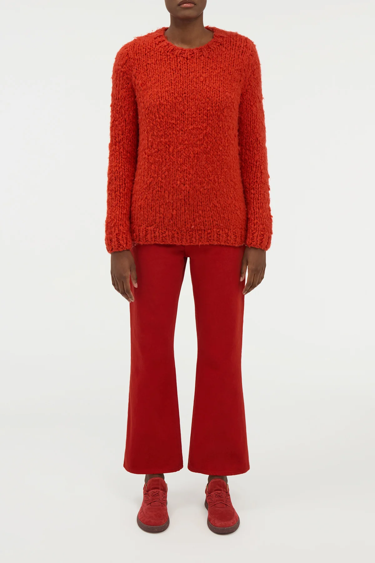 Lawrence Knit Sweater in Antelope Orange Welfat Cashmere